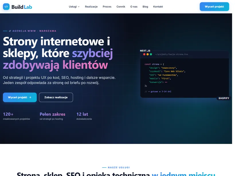 Realizacja — BuildLab — strona własnej agencji